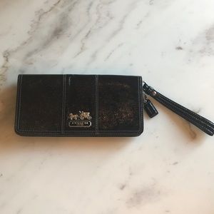 Coach black patent Clutch/Wristlet